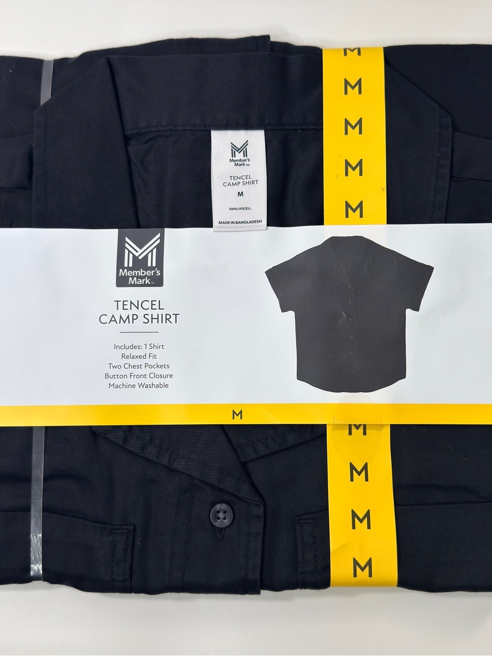 Member’s Mark Women’s Black Tencel Camp Shirt - Medium